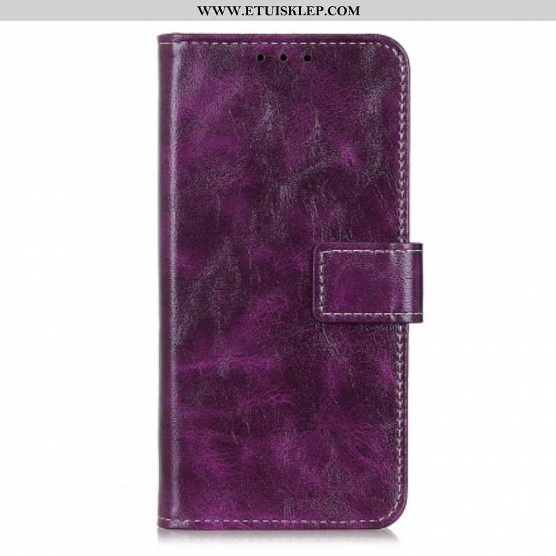 Etui Folio do Oppo Find X3 Lite Odsłonięte Szwy Z Efektem Skóry